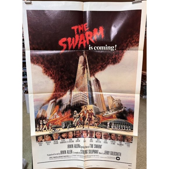 1978 “The Swarm” ORIGINAL MOVIE POSTER 27” X 41” One Sheet Horror  Henry Fonda - Picture 1 of 6
